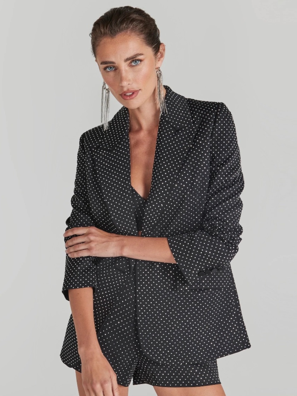 NADINE MERABI Kira black blazer embellished size S/M